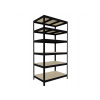 Regál do skladu Biedrax 35 x 90 x 210 cm, čierny, 6 políc OSB 10 mm, nosnosť 300 kg na policu