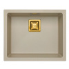 Alveus QUADRIX 50 MONARCH kuchynský granitový drez so sifónom 56x46 - Pebble+prepad bronz 1108035+bronz