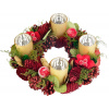 Veniec MagicHome Vianoce, adventný, červený, 30 cm