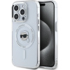 Karl Lagerfeld IML Karl Head Metal Frame MagSafe Zadní Kryt pro iPhone 15 Pro Transparent KLHMP15LHLSKIH