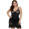 Dámská košilka s kahotkami Satin Mesh Patchwork Plus Size Lingerie Velikost: 3XL (54-56)