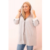Legínovo Dámska mikina Plus Size s viskózou na zips s kapucňou béžová Farba: Sivá, Veľkosť: UNI