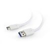 GEMBIRD Kabel USB 3.0 AM na Type-C kabel (AM/CM), 1m, bílý CCP-USB3-AMCM-1M-W