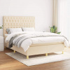 vidaXL Boxspring posteľ s matracom krémový 140x190 cm látka