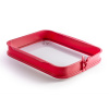 Pekáč do trouby coox so sklenenou základňou a nožičkami 36x27 cm, červená