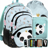 Školské tašky - Školský batoh set pre dievčatá panda paso (Školský batoh set pre dievčatá panda paso)