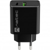Universální nabíječka Natec RIBERA 20W 1X USB-A + 1X USB-C, černá NUC-2062