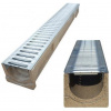 Odvodňovací polymérbetónový žľab BIELBET A15 s pozinkovanou mrežou 1000 x 130 x 130 mm