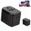 ADAPTÉR ZÁSUVKY CESTOVNÝ ADAPTÉR CELÝ SVET NABÍJAČKA 2USB C + 2USB A