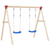 Sedadlá na hojdačku s lanami 2 ks modré 37x15 cm polyetylén-ForU-92307