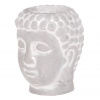 Buddha - betonová hlava, svícen, barva šedá