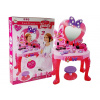 Lean Toys Toaletný stolík so zrkadlom, zvukmi, svetlom a stoličkou