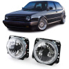 Číre predné svetlá Angel Eyes s krížom pre VW Golf 2 83-92