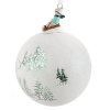 Biela sklenená vianočná guľa 10 cm