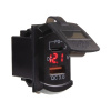 Zásuvka 12V / 24V s voltmetrom - USB QC3.0 + USB-C červená 