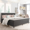 Postel boxspring tmavě šedá textil 200 x 200 cm 3054797