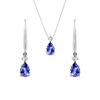 Set náhrdelníka a náušníc z bieleho zlata s tanzanitmi KLENOTA S0667752