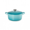 Le Creuset - Liatinový hrniec okrúhly s pokrievkou 20cm/2,4l Karibská modrá