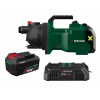 Parkside® Aku záhradné čerpadlo 40 V Pagp 3000 B2 + Akumulátor 20 V/4 Ah, 2 kusy + Dvojitá nabíjačka na akumulátor 20 V/4,5 A (800012854)