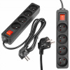 Predlžovací Kábel do zásuvky Masterled 1,5 m 4 ks zásuviek čierny