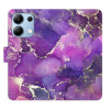 Flip pouzdro iSaprio - Xiaomi Redmi Note 13 4G - Purple Marble - kapsičky na karty (Knížkový flip kryt, obal, pouzdro iSaprio na mobil Xiaomi Redmi Note 13 4G - Purple Marble - 360° ochrana telefonu,