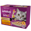 Whiskas vlhké krmivo pre mačky, kuracie mäso, jahňacie, morčacie – mix v omáčke, 12 x 85 g