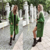 Fashionweek Dámsky dlhý sveter pletený kabát MIA Farba: Zelená, Veľkosť: Universal