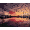 ZUTY Maľovanie podľa čísel VÝCHOD SLNKA NAD PRÍSTAVOM Rámovanie bez rámu a bez vypnutia plátna Rozmer 80x100 cm