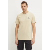 Tričko The North Face M S/S Simple Dome Tee pánske, béžová farba, s potlačou, NF0A87NG3X41 S