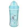 Canpol babies športová fľaša so silikónovou slamkou Jungle 260 ml modrá