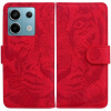 Peňaženkové kožené puzdro Tiger na Xiaomi Redmi Note 13 Pro - Červená
