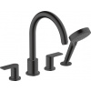 Hansgrohe Vernis Shape, batéria na okraj vane, 4-otvorová inštalácia, čierna matná, HAN-71459670