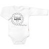 Body dlhý rukáv Baby Nellys, Made with love, biele Baby Nellys