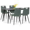 Autronic ASE-1001 GRN2 Jedálenský set 1+4, stôl 130x70, doska spekaný kameň v imitácii šedého matného mramoru, stolička zelená látka, madlo čierny lak