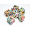 Sada kociek na RPG: Chessex - Festive Vibrant-White Brown (7 ks)