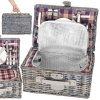 Piknikový kôš s príslušenstvom - termo - 42x27x20 cm - prútený - sivý