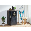 Bighome - Vitrína mango 76x60x120 sivá, lakovaná IRON