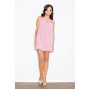 Ružové minišaty s aplikáciou ruže M065 Pink S