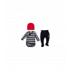Detský komplet - Detská súprava Marija 68 biela, čierna, červená 3 ks. (Baby Set Bandito Boy 68)