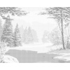 ZUTY Bodkovanie - ZASNEŽENÁ KRAJINA S RIEKOU Rámovanie: bez rámu a bez vypnutia plátna, Rozmer: 80x100 cm