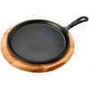 LAVA METAL Litinová pánev na pizzu/palačinky 26cm s dřevěným podstavcem (LVECOYKRP26K4)