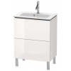 Duravit L-Cube Umývadlová skrinka Compact, 86x62x39 cm, 2 zásuvky, lesklá biela LC667302222