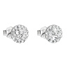 Strieborné náušnice pecka s kryštálmi Swarovski biele okrúhle 31136.1