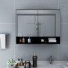 LED kúpeľňová zrkadlová skrinka čierna 80x15x60 cm MDF-ForU-323605