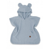 Baby Nellys Detské mušelínové pončo lux s kapucňou Teddy rýchloschnúci jeans Veľ. 110/122