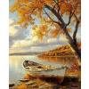 NORIMPEX Diamantové maľovanie Loďka na brehu 30x40cm