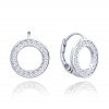 MINET Strieborné náušnice KRÚŽKY s bielymi zirkónmi