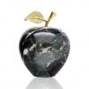 Gemour Dekoračné jablko z mramoru – prírodná ozdoba so zlatým lístkom, 2 veľkosti Veľkosť: M
