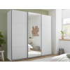 Šatníková skriňa so zrkadlom Carano, 215 cm, biela