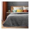 Sivý zamatový prehoz na posteľ so štvorčekovým prešívaním sivá Šírka 170 cm | Dĺžka 210 cm